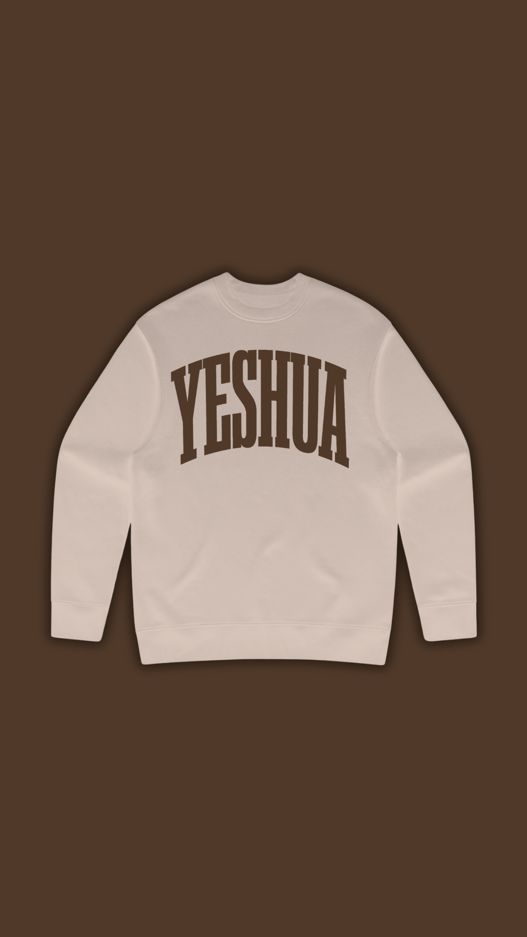 Yeshua Brown on Beige Crewneck