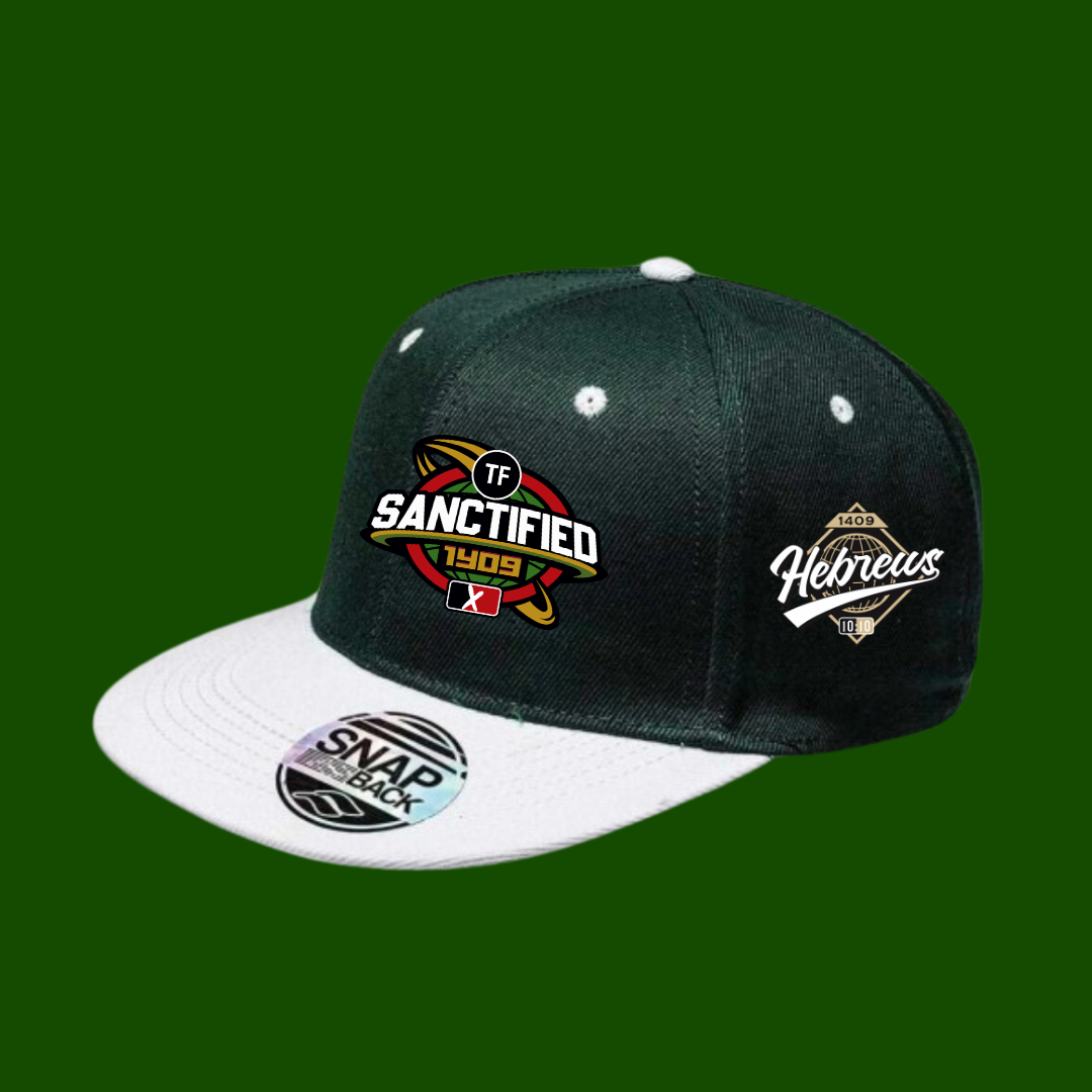 Sanctified Green and White Snapback