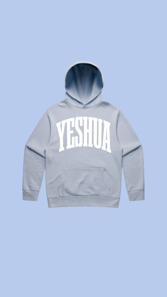 Yeshua White on Light Blue