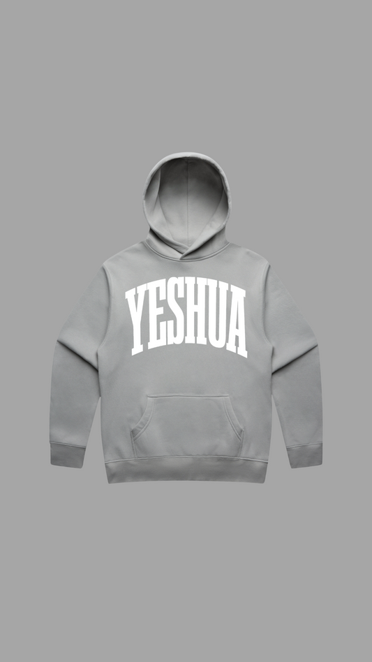 Yeshua White on Grey Hoodie