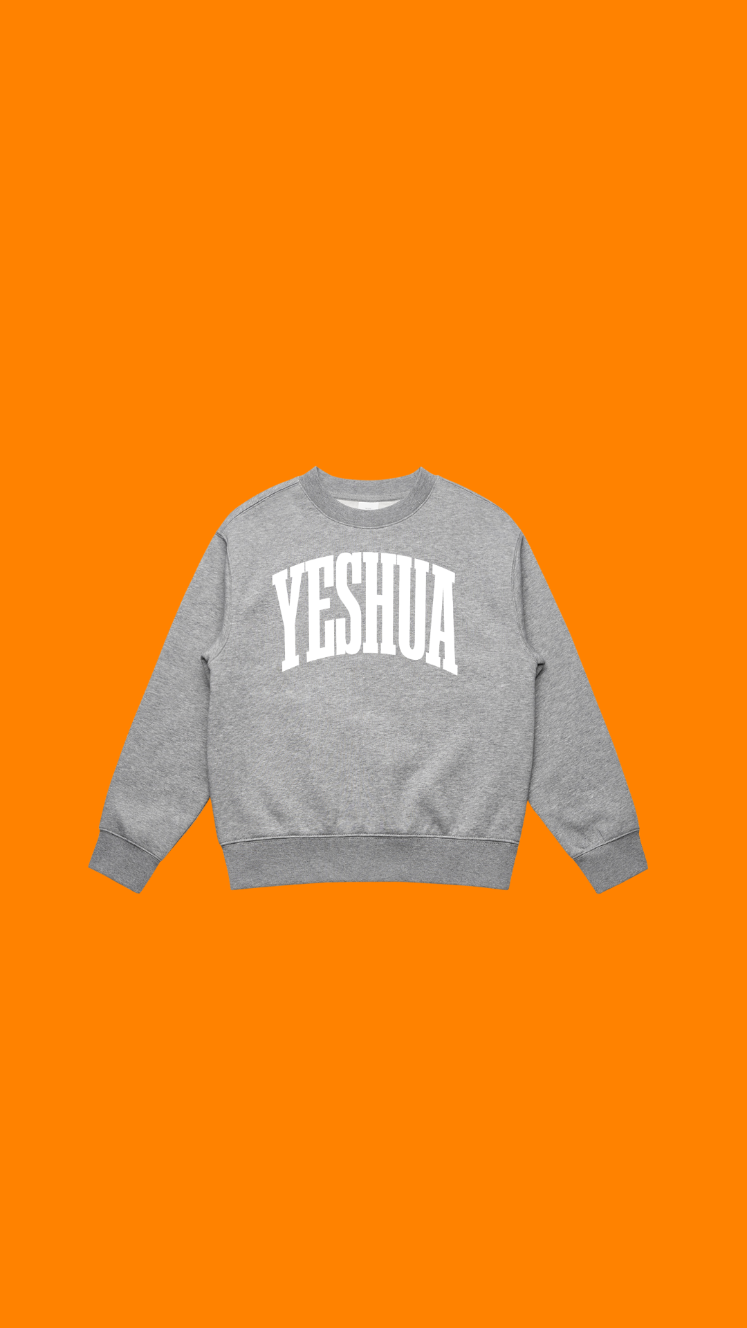 Yeshua White on Grey Crewneck