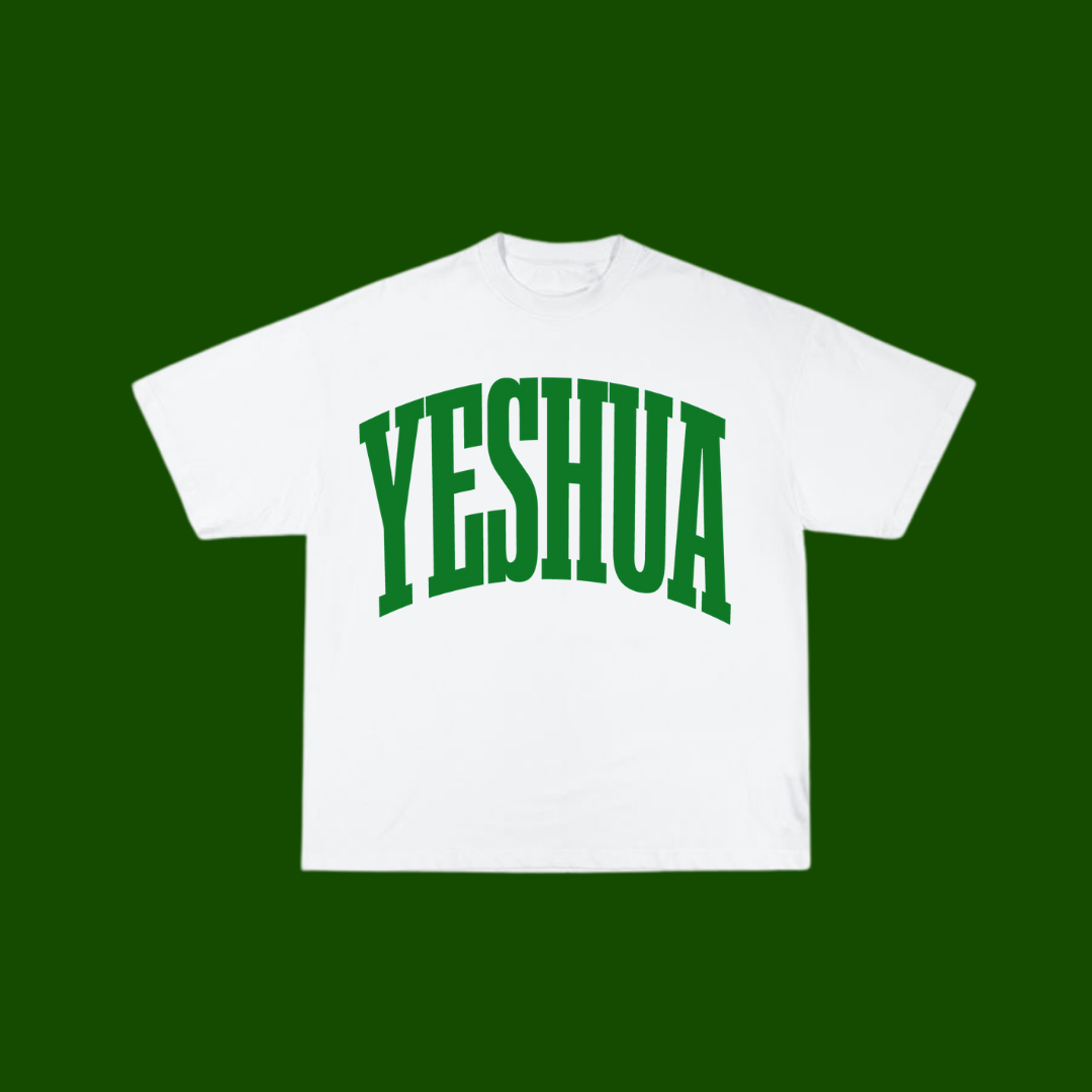 Yeshua Green on White Tshirt