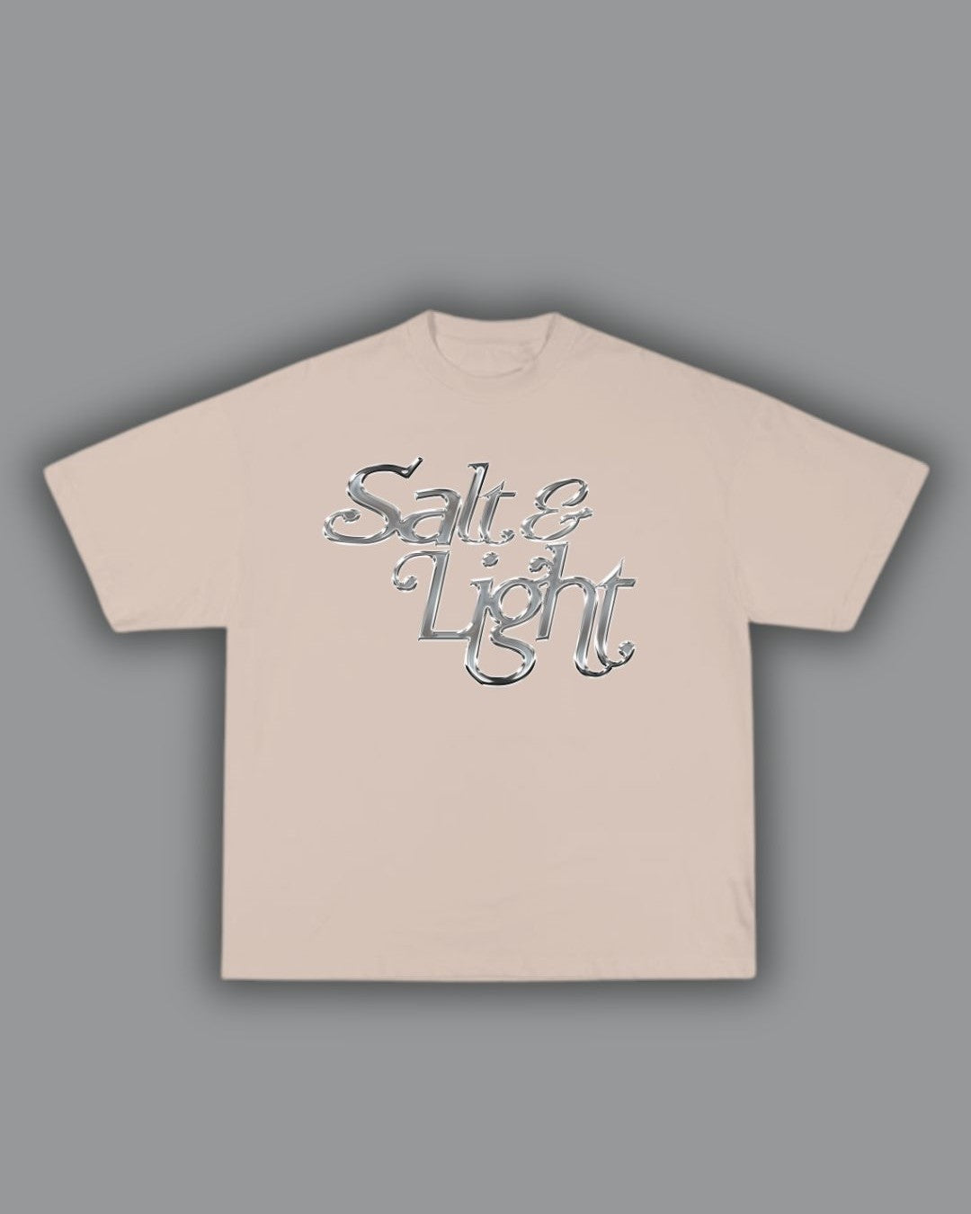 Salt & Light Silver on Beige Tshirt