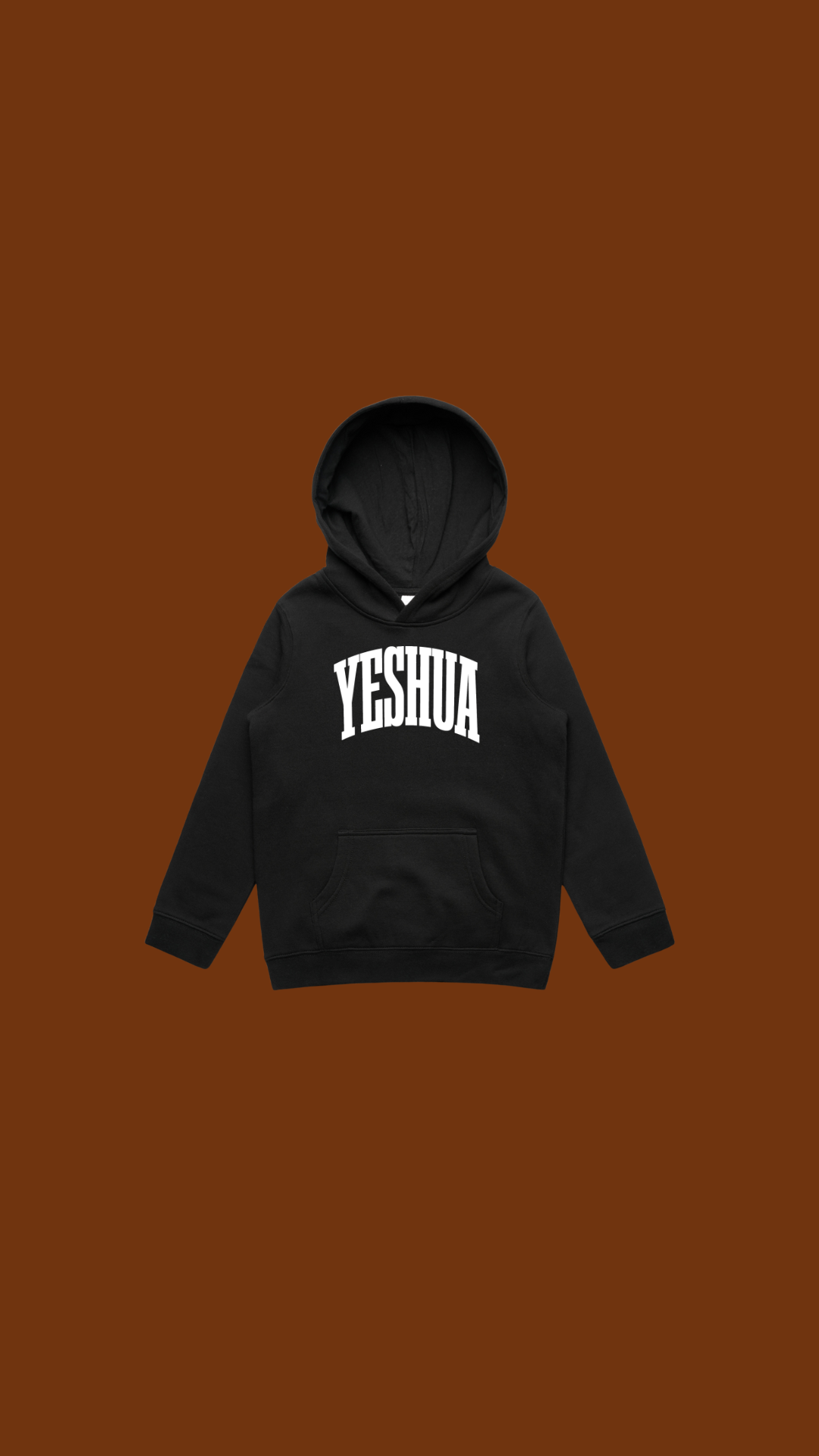 Yeshua White on Black Hoodie