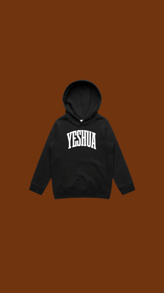 Yeshua White on Black Hoodie