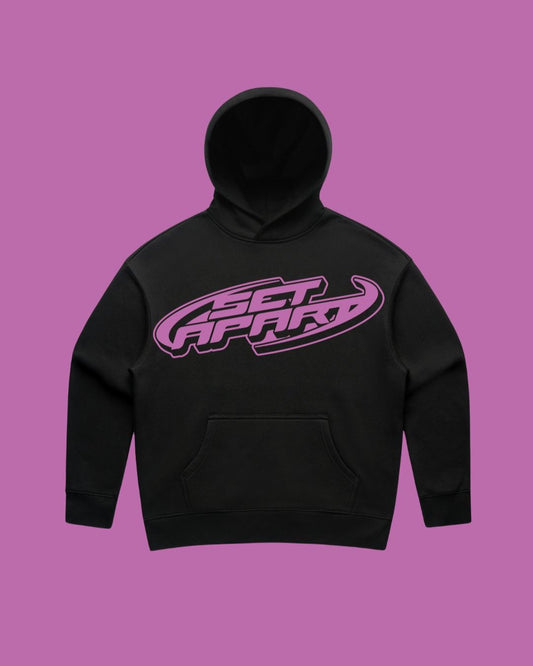 Set Apart Lilac Purple on Black Hoodie