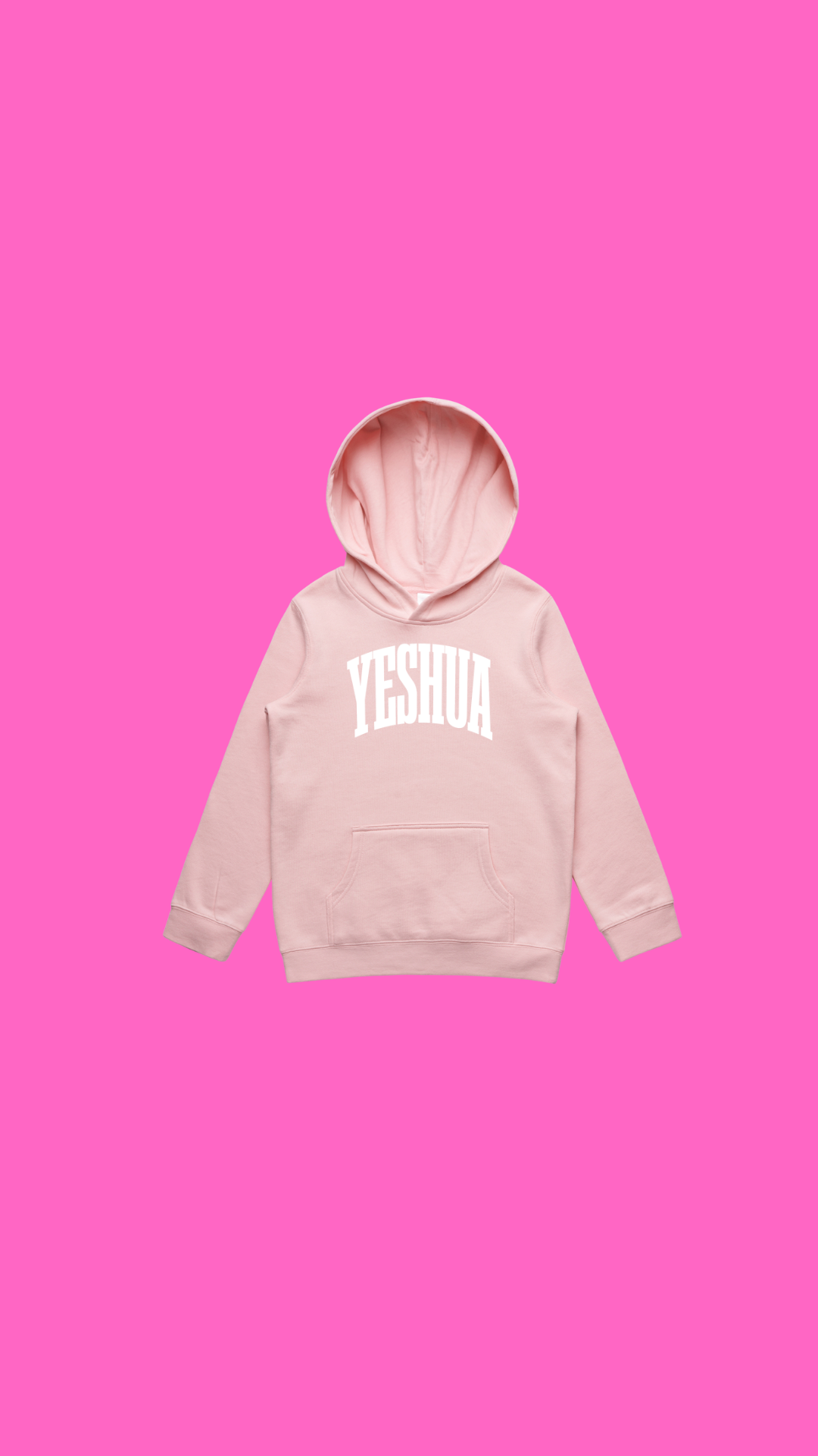 Yeshua White on Pink Hoodie