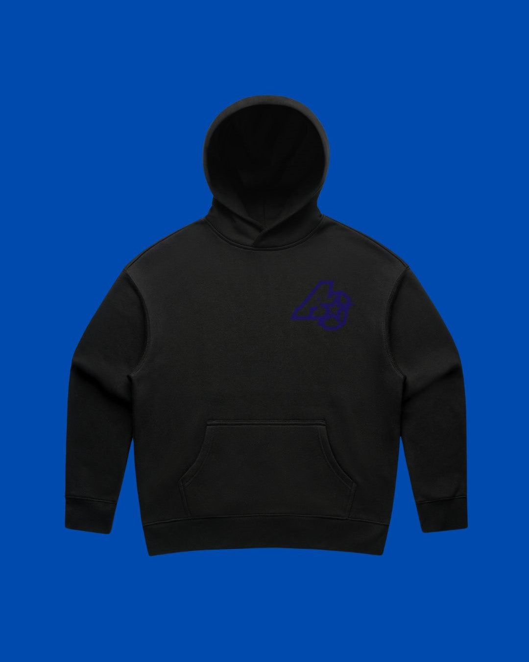 Alpha & Omega Blue on Black Hoodie