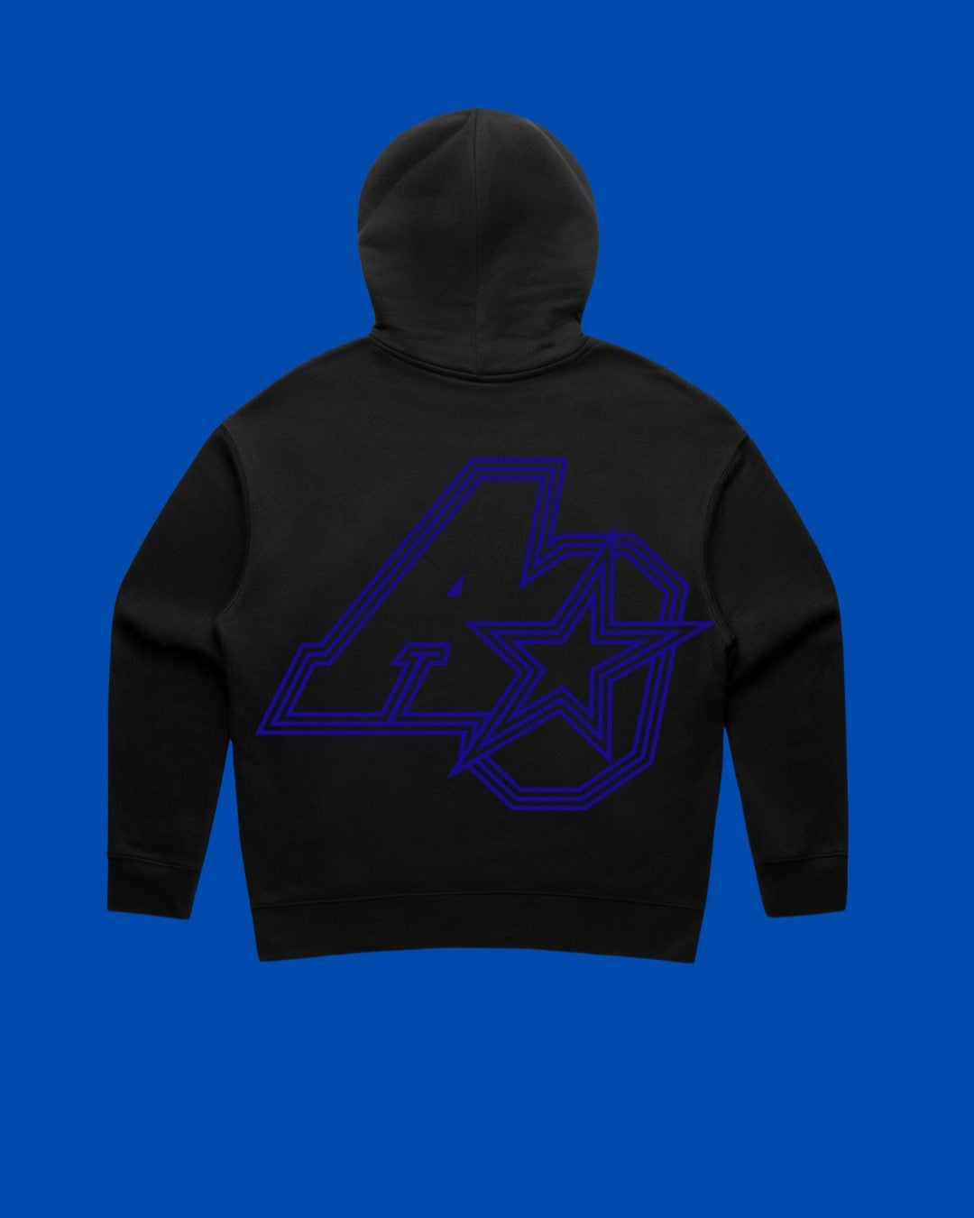 Alpha & Omega Blue on Black Hoodie