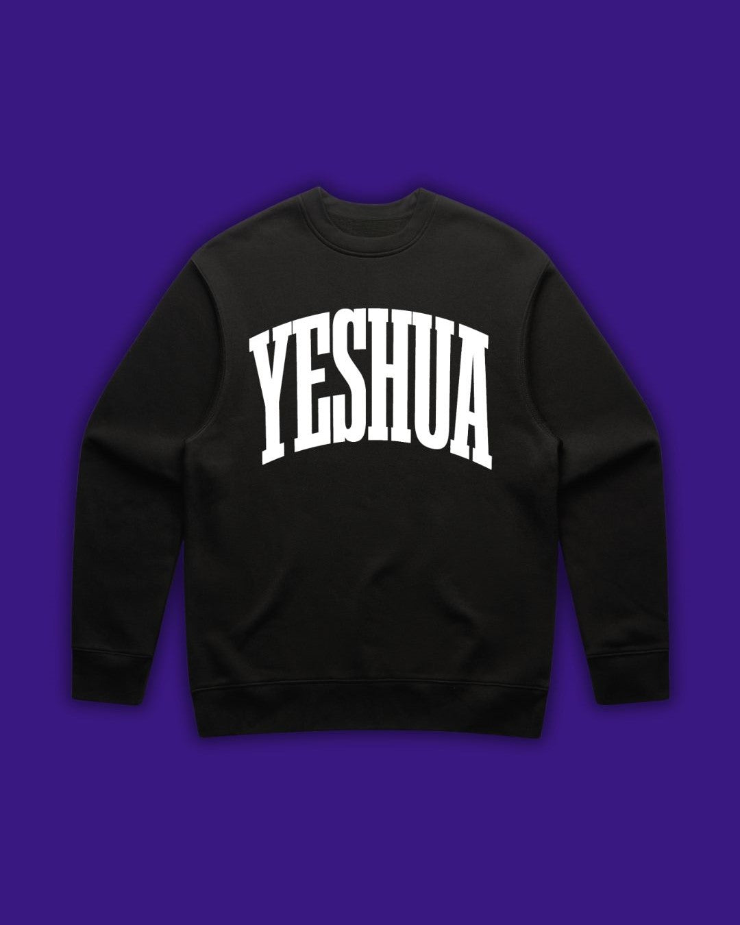 Yeshua White on Black Crewneck