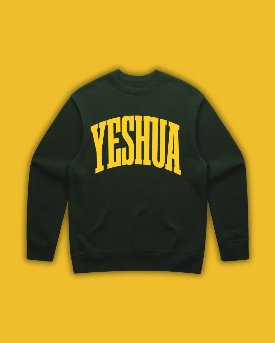 Yeshua Yellow on Green Crewneck