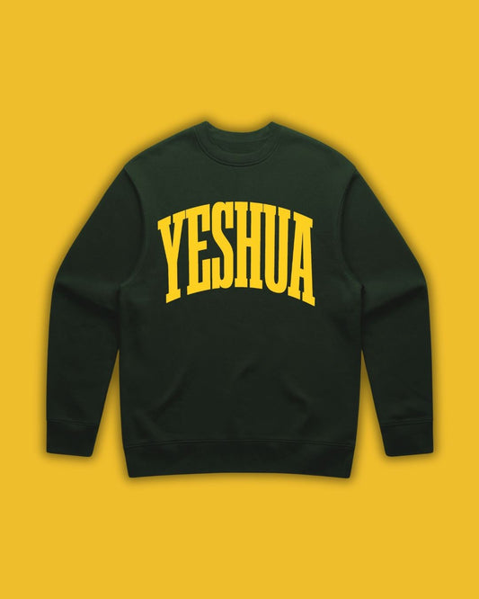 Yeshua Yellow on Green Crewneck