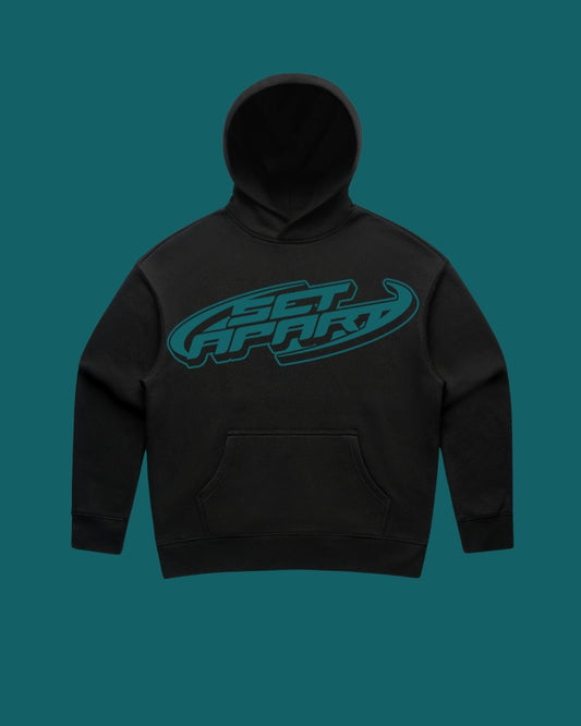 Set Apart Teal on Black Hoodie