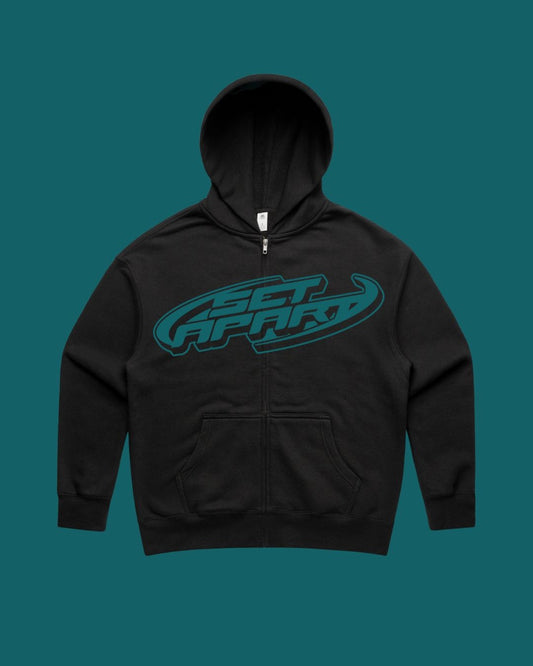 Set Apart Teal on Black Zip Hoodie