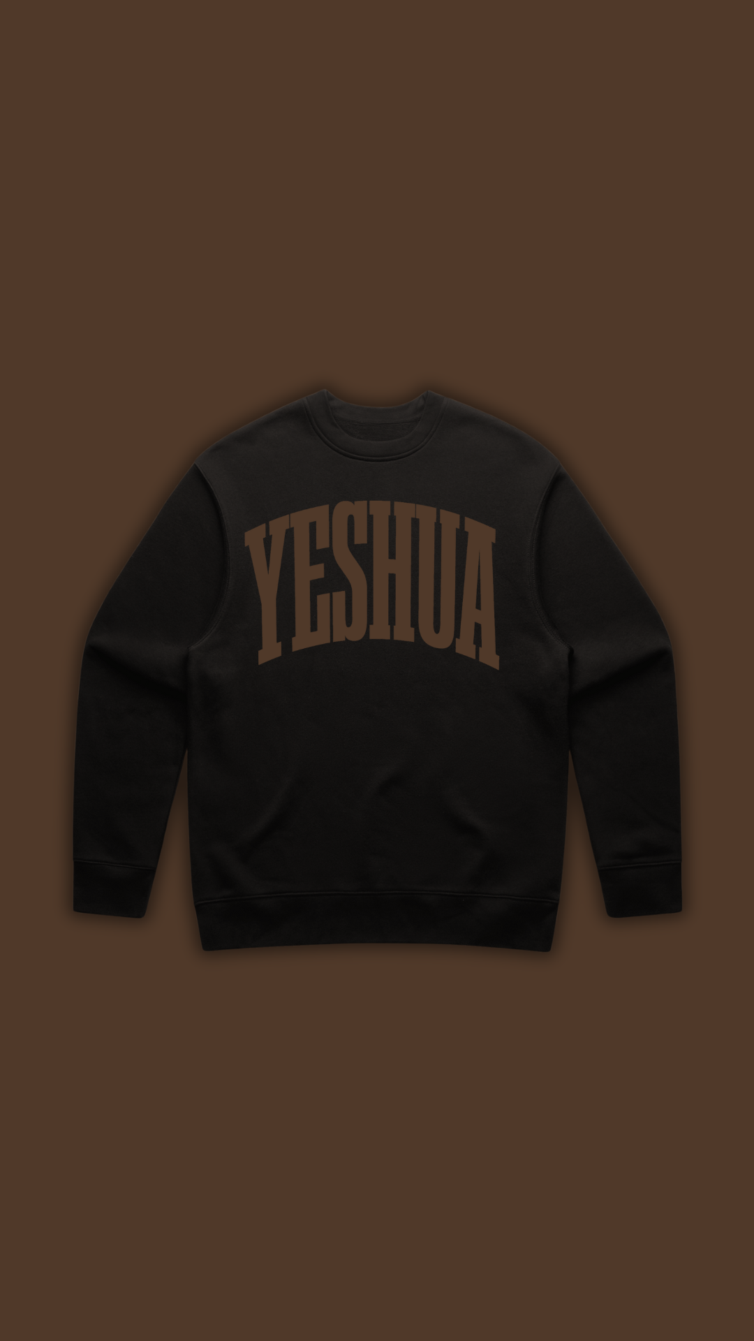 Yeshua Brown on Black Crewneck