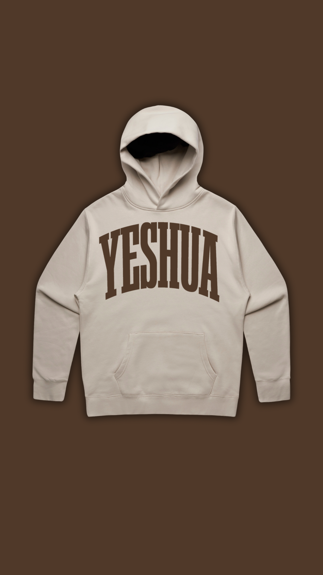 Yeshua Brown on Beige Hoodie