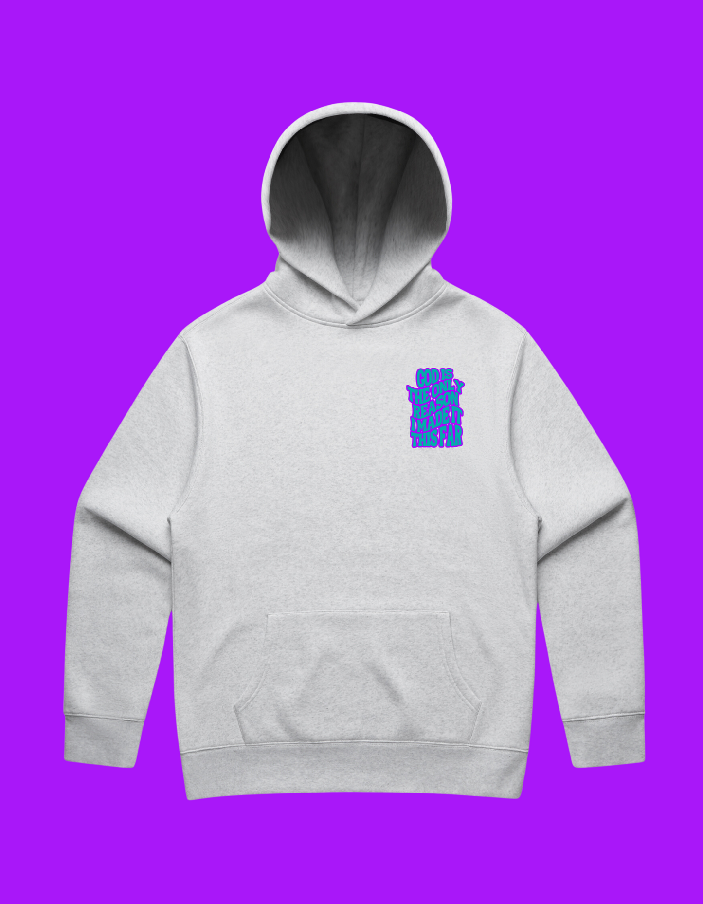 God is the Only Reason Gray, Purple and Teal Hoodie