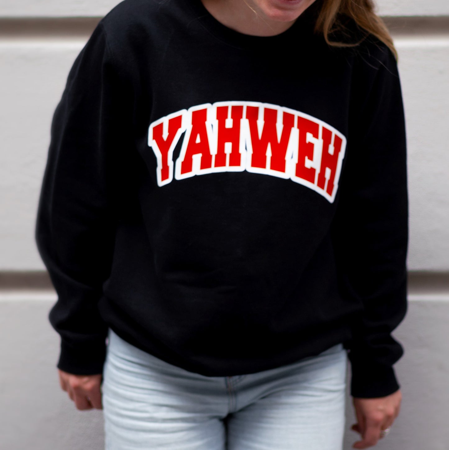 Black & Red Yahweh Crewneck