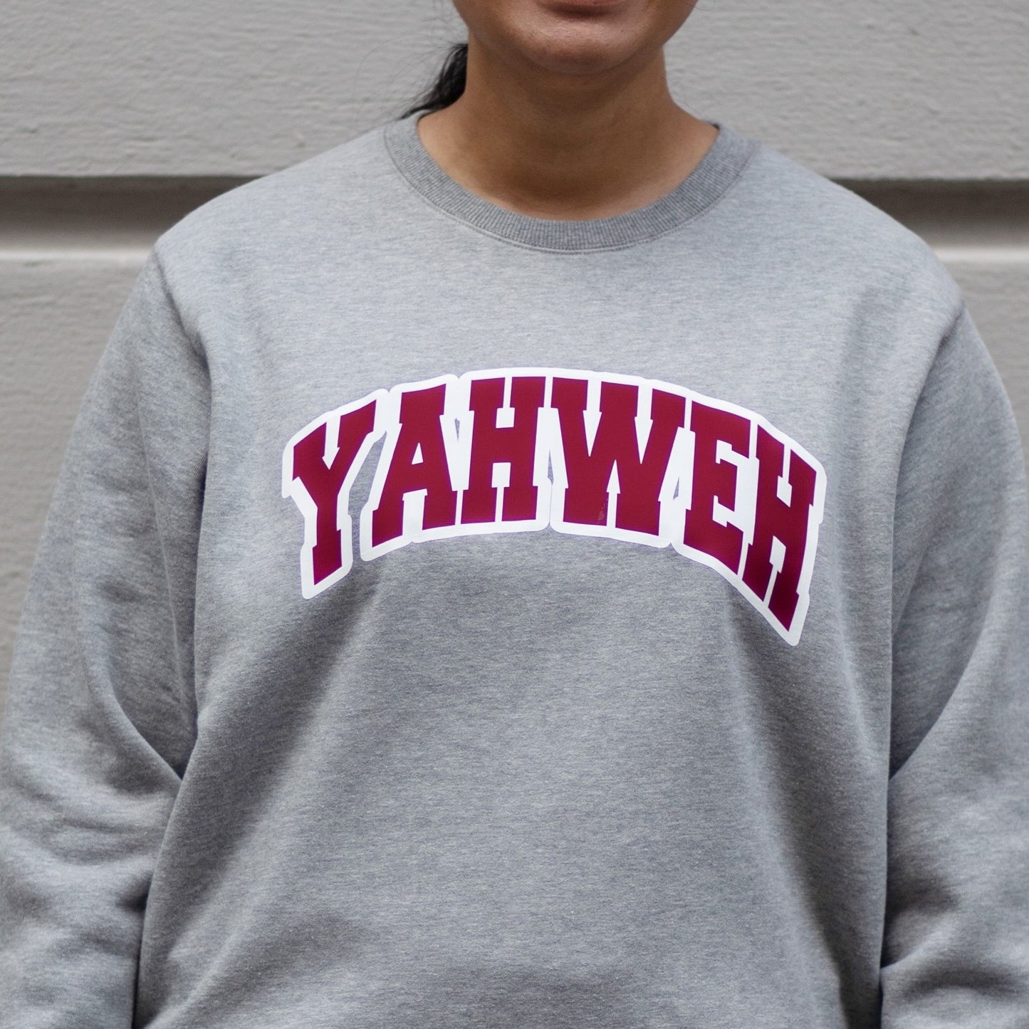 Gray & Maroon Yahweh Crewneck