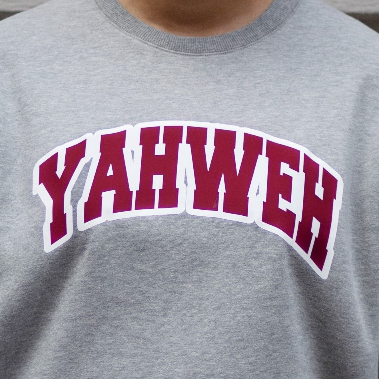 Gray & Maroon Yahweh Crewneck