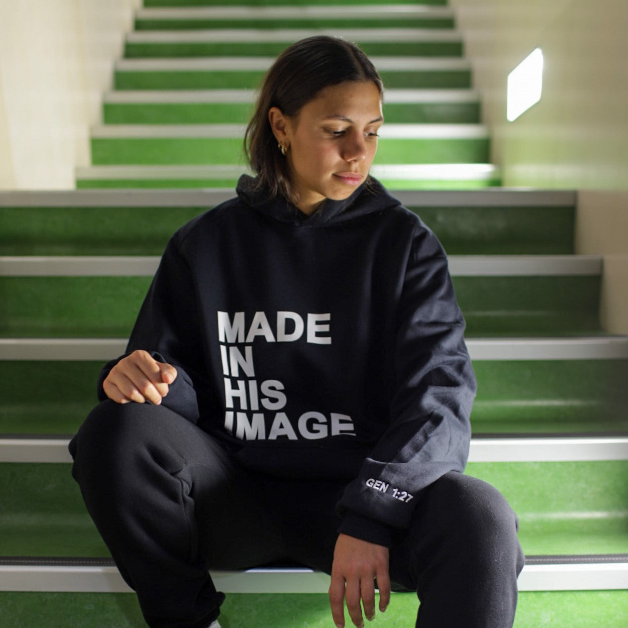 Made in His image Black Hoodie