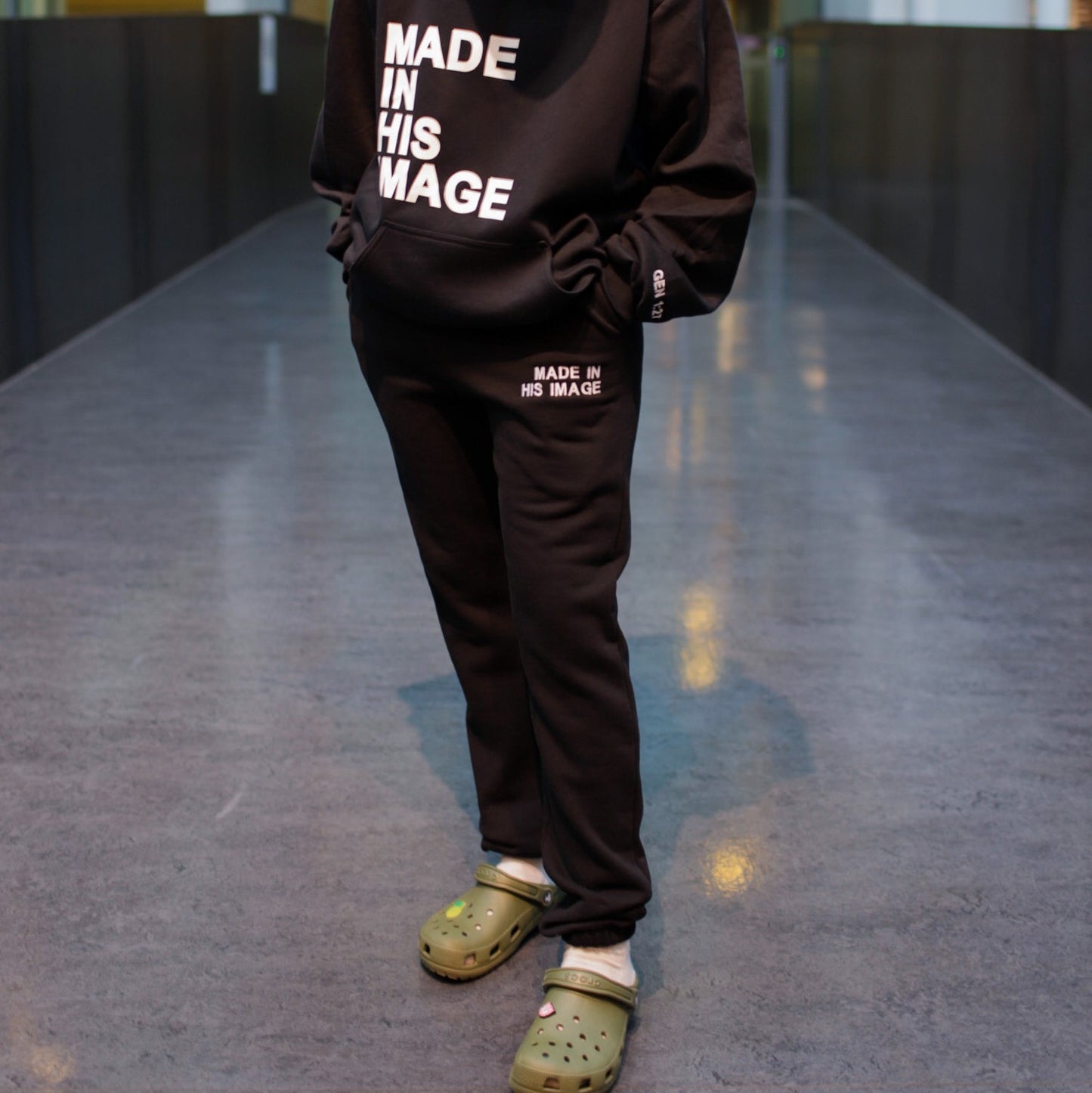 Made in His image Black Track Pants