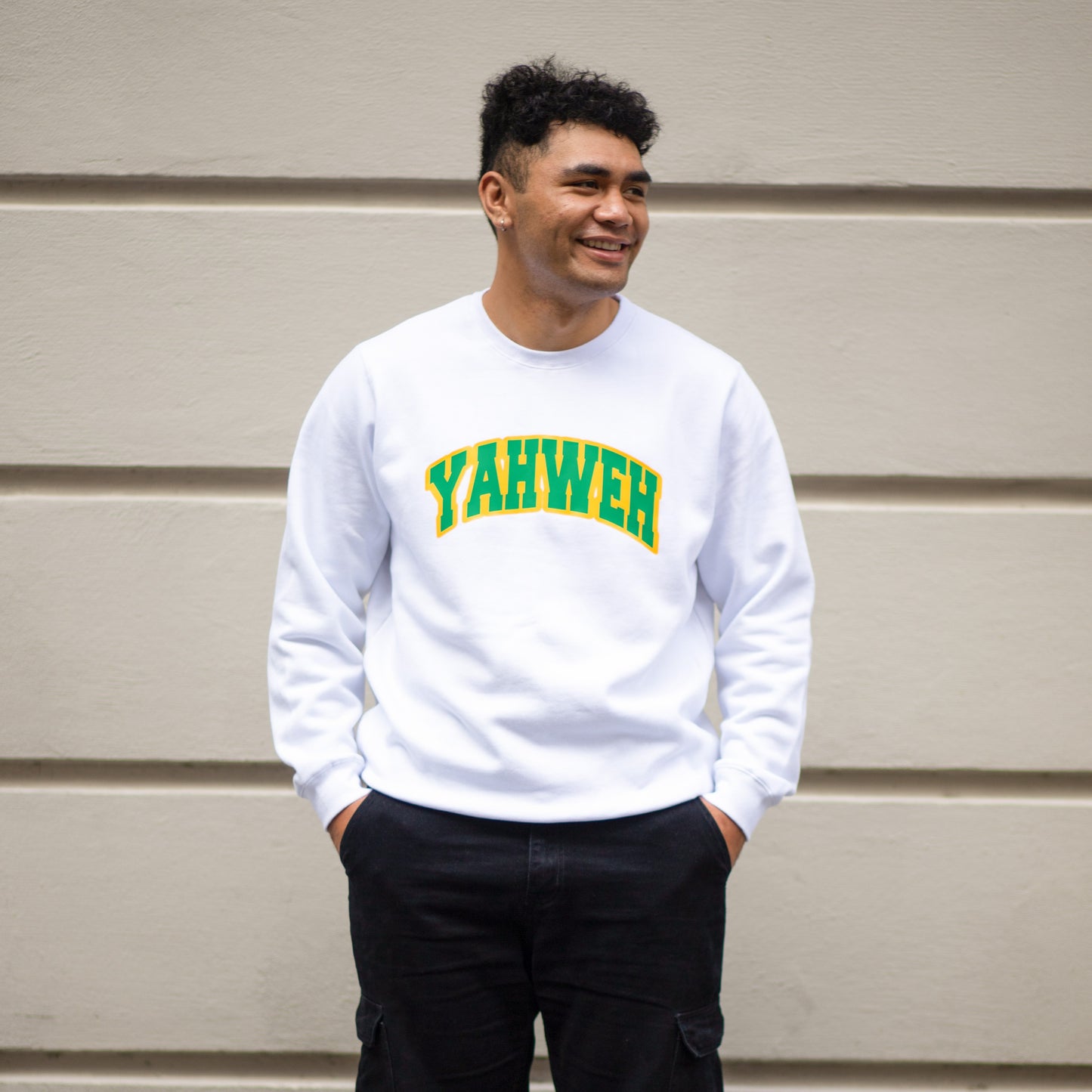 White, Yellow & Green Yahweh Crewneck