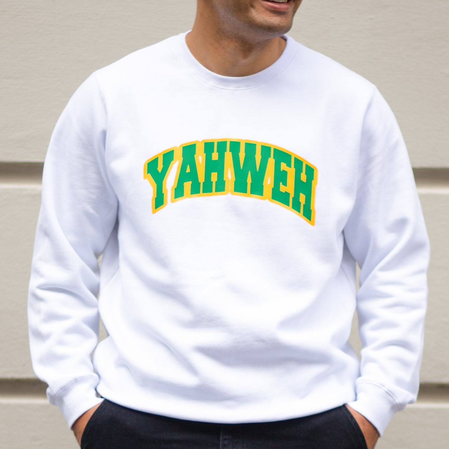 White, Yellow & Green Yahweh Crewneck