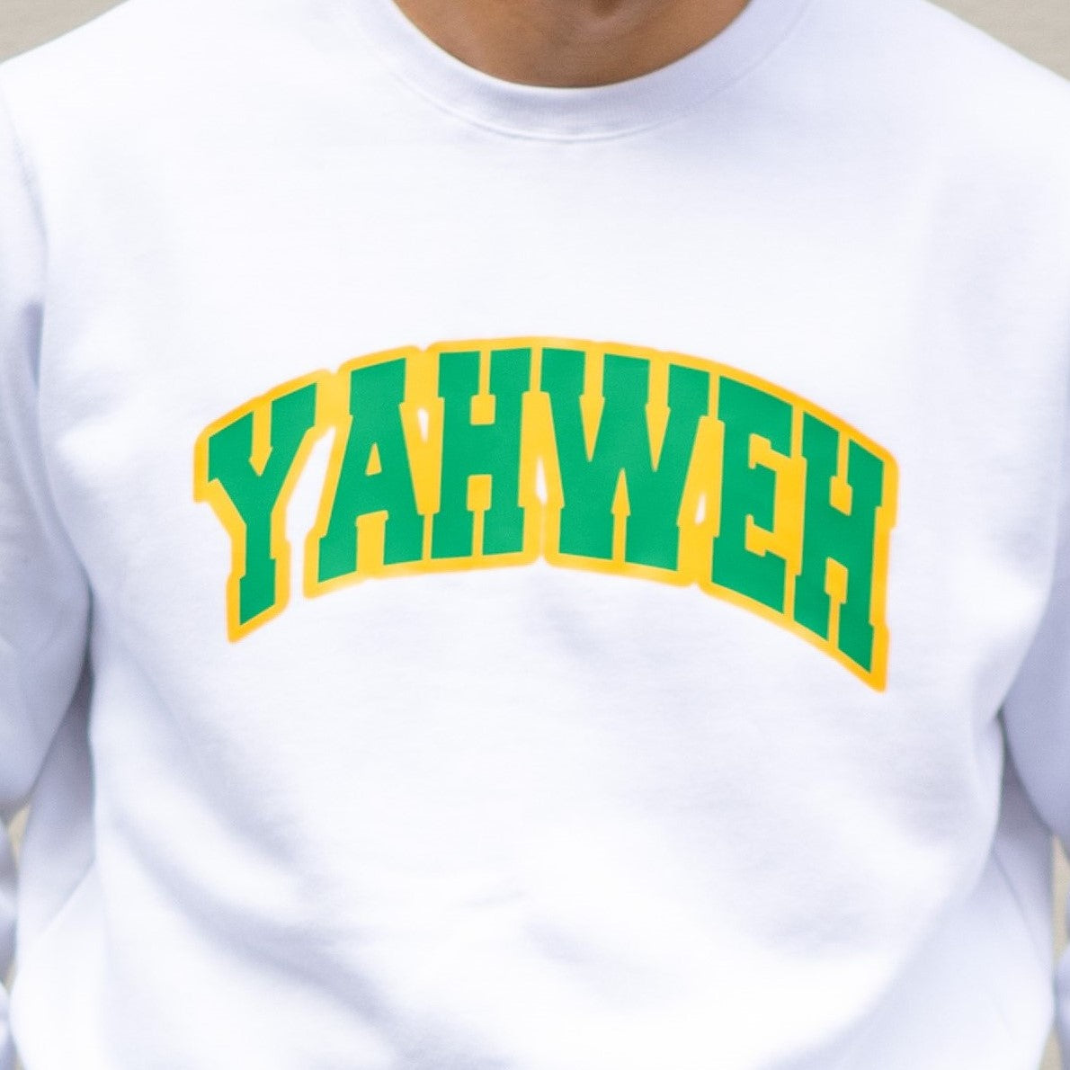 White, Yellow & Green Yahweh Crewneck